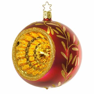 Pallina Natale Vetro Collezione cm.10 Rossa Oro |Inge's Glass