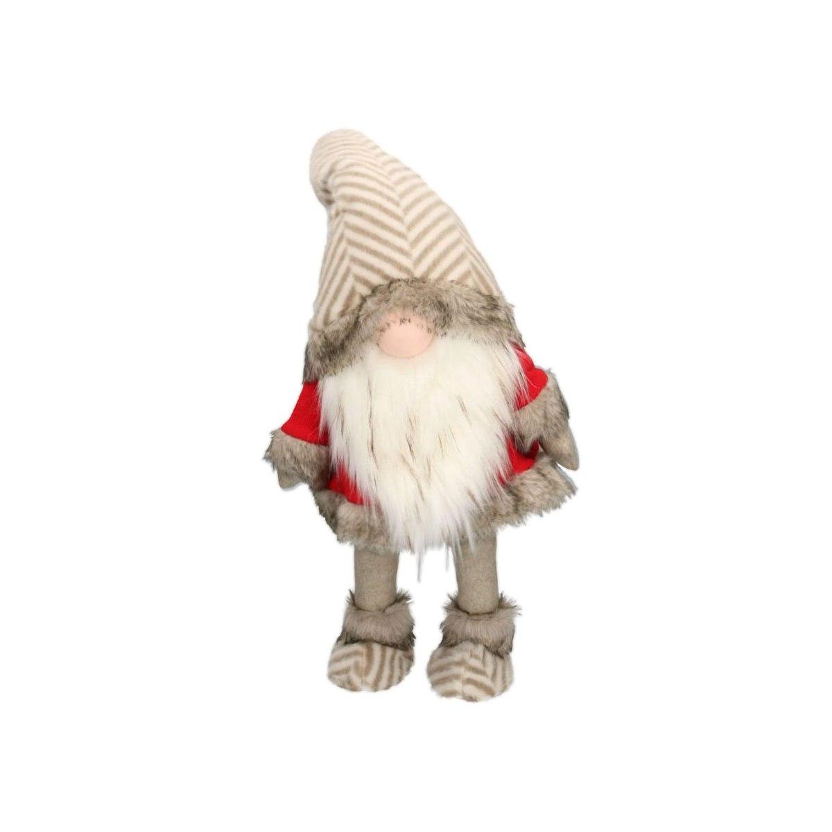 Gnomo Natalizio in Tessuto Rosso con Cappello Barba cm.90 |Vacchetti