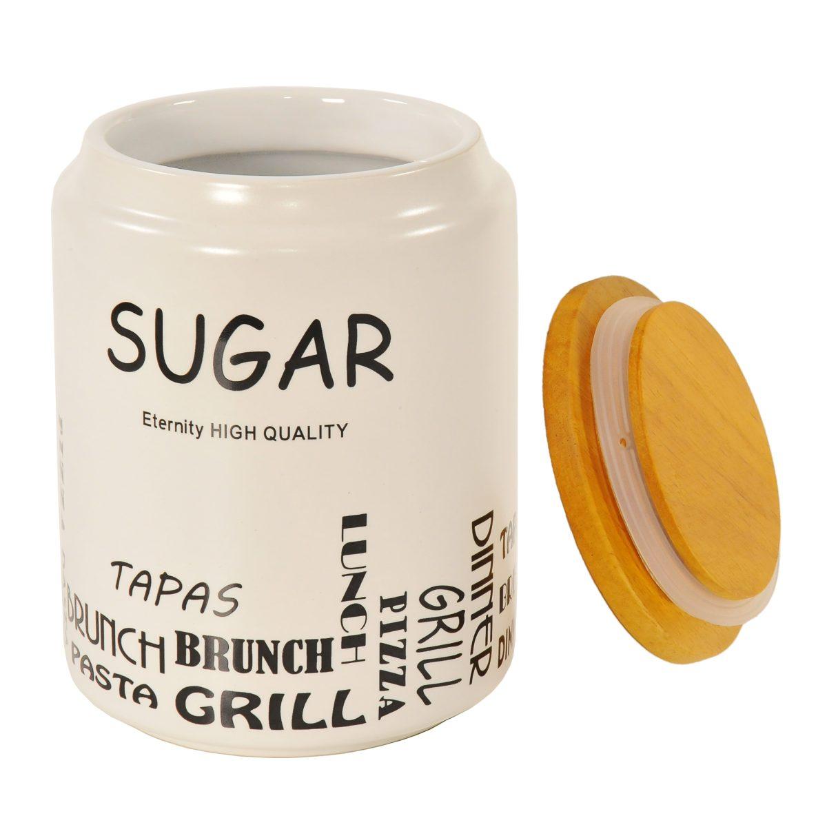 Barattolo Ceramica Sugar Bianco cm.10xh15 | Vacchetti