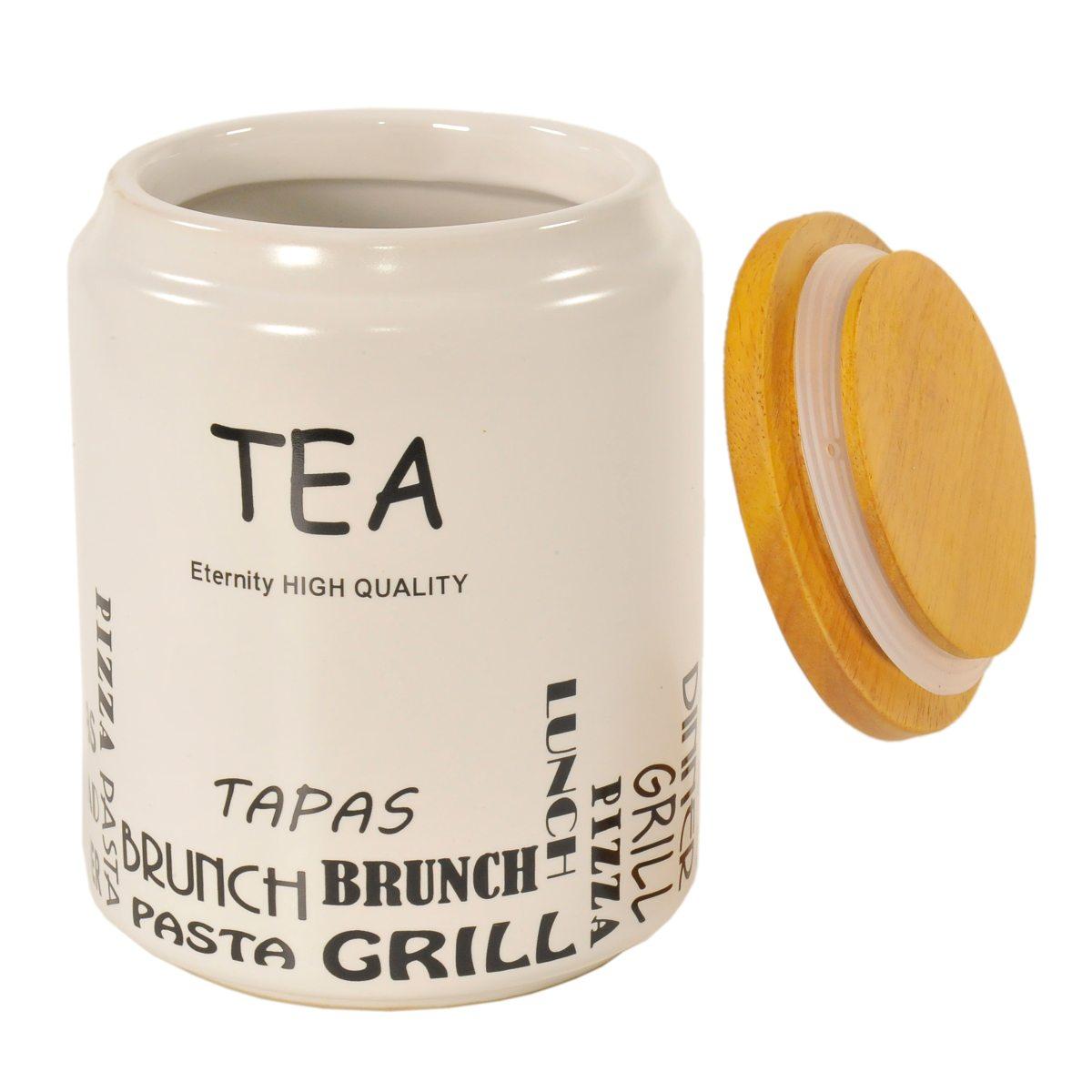Barattolo Ceramica Tea Bianco cm.Ø10xh15 | Vacchetti