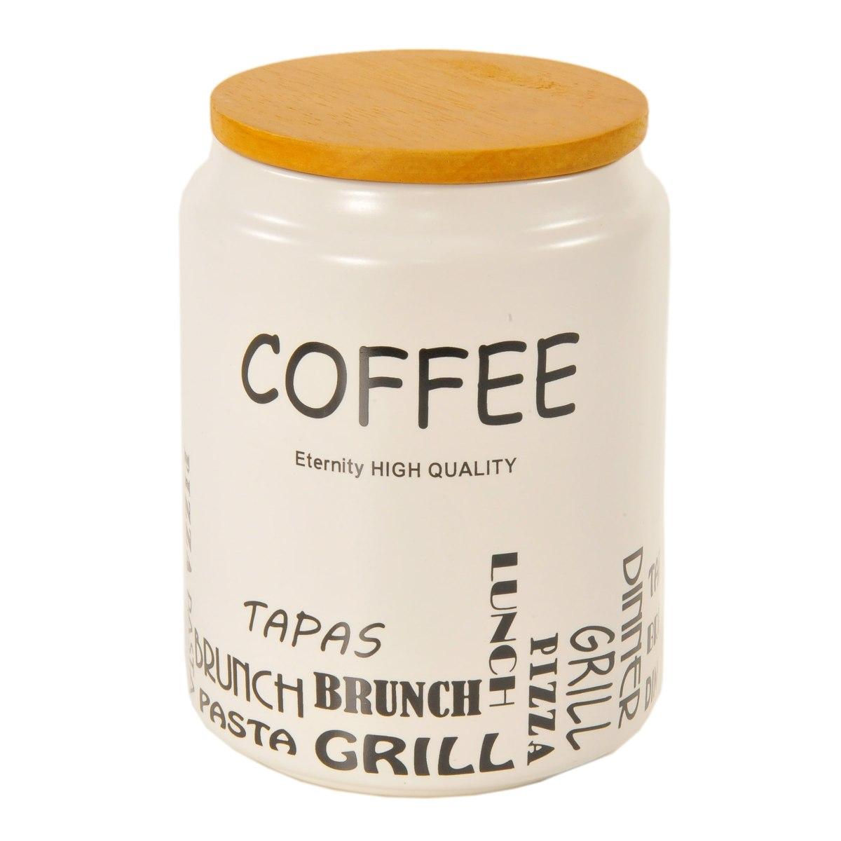 Barattolo Ceramica Coffe Bianco cm.10xh15 | Vacchetti