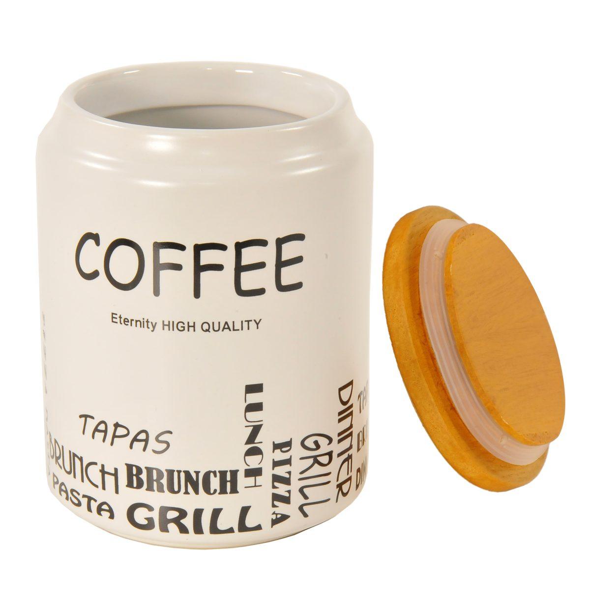 Barattolo Ceramica Coffe Bianco cm.10xh15 | Vacchetti