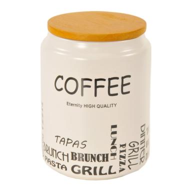 Barattolo Ceramica Coffe Bianco cm.10xh15 | Vacchetti