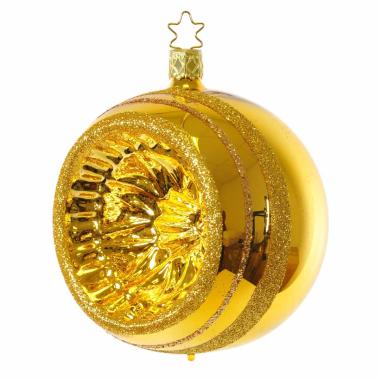 Pallina Natale Vetro Collezione cm.6 Oro con Glitter |Inge's Glass