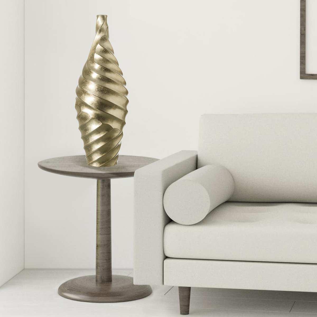 Vaso Ceramica Oro Onde cm.14x55