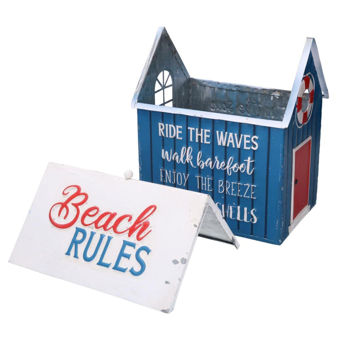 Casetta Metallo Mare Blu Rettangolare cm.24,5x18,5h28,5 | Vacchetti