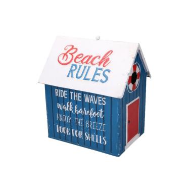 Casetta Metallo Mare Blu Rettangolare cm.24,5x18,5h28,5 | Vacchetti