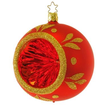 Pallina Natale Vetro Collezione cm.10 Rossa Oro |Inge's Glass