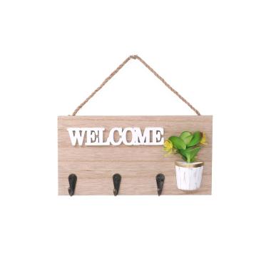 Appendino Legno Welcome con Piantina 3P cm.24x12 | Vacchetti
