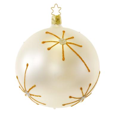 Pallina Natale Vetro Collezione cm.10 Bianca con Stelle |Inge's Glass