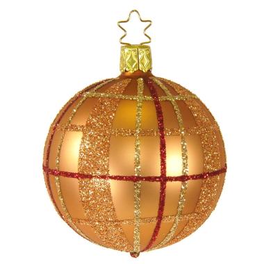 Pallina Natale Vetro Collezione cm.6 Bronzo Righe Quadri |Inge's Glass