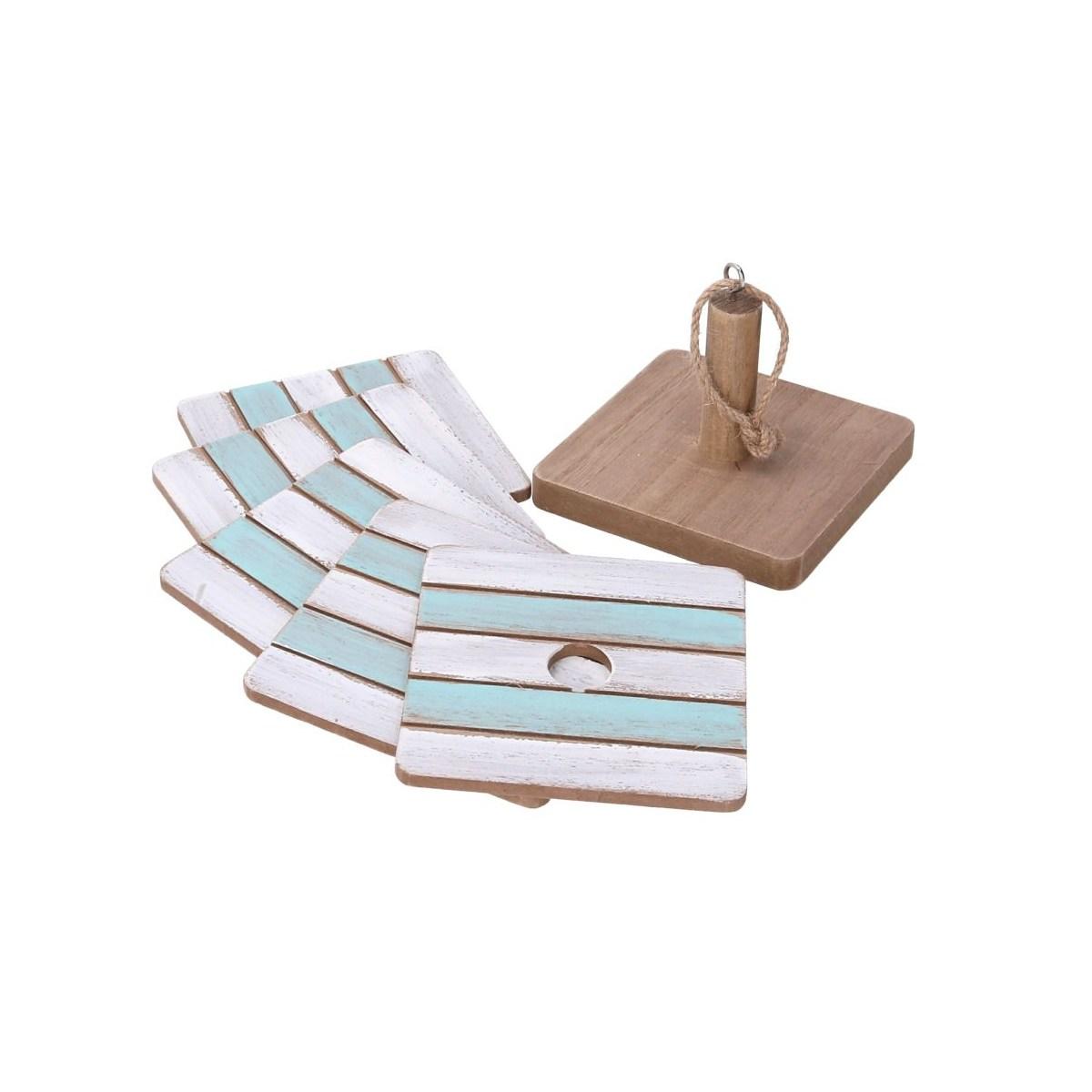 Sottobicchieri Legno Mare Quadrato pz.6 | Vacchetti