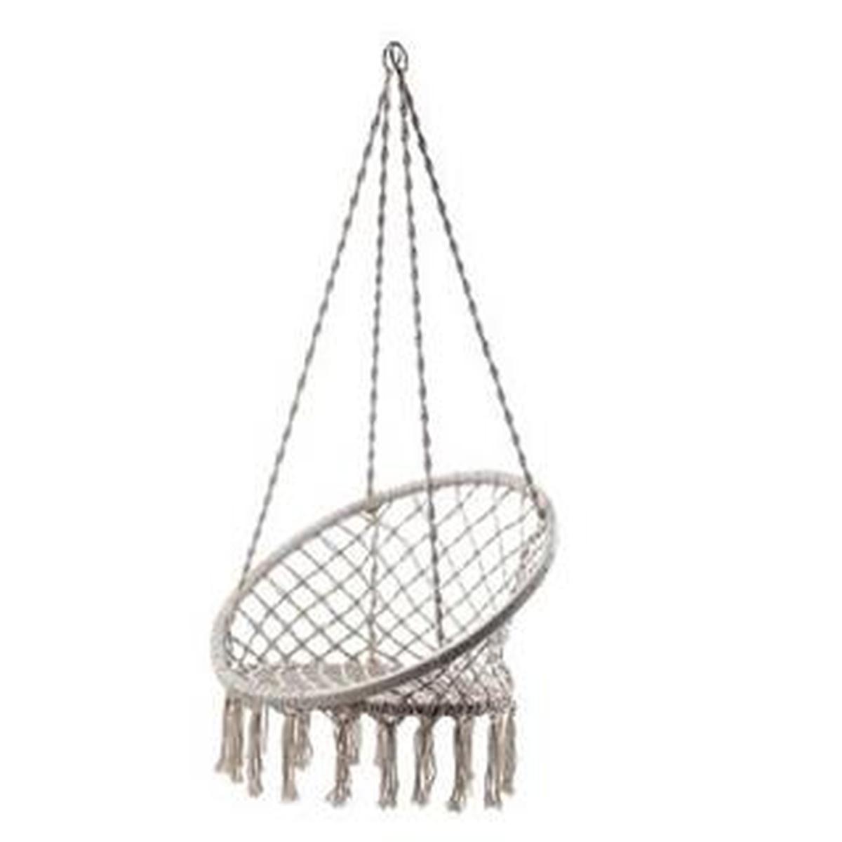 Sedia Dondolo Tessuto Ecrù cm.Ø60/80h45/100