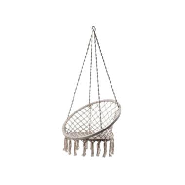 Sedia Dondolo Tessuto Ecrù cm.Ø60/80h45/100