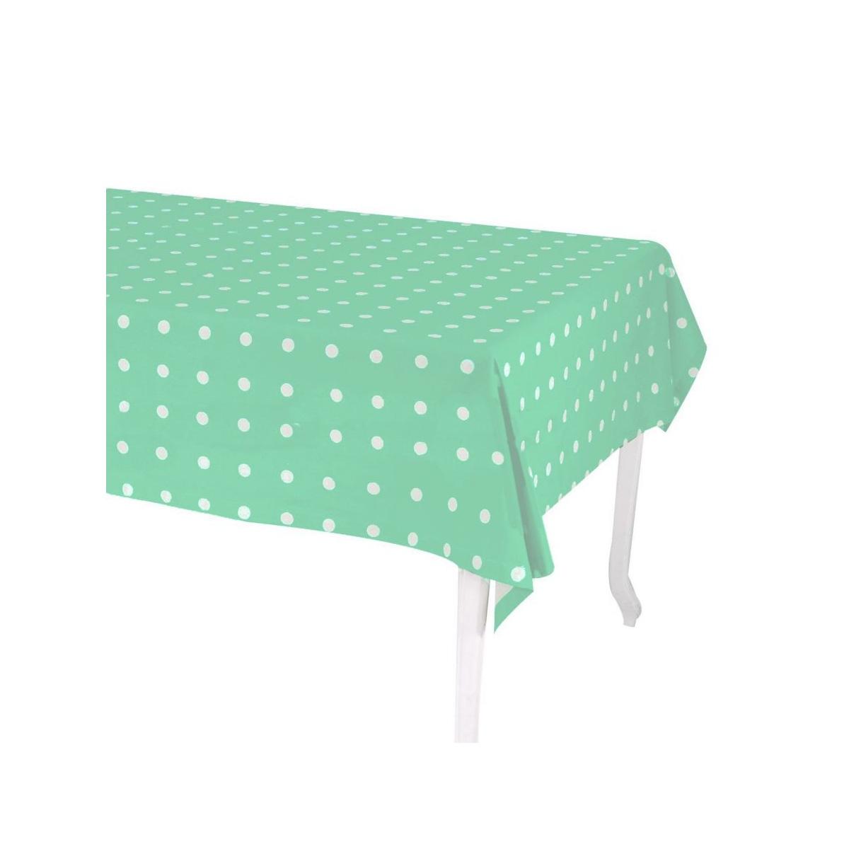 Tovaglia cm.140x240 Pop Pois Verde Acqua Rettangolare | Vacchetti