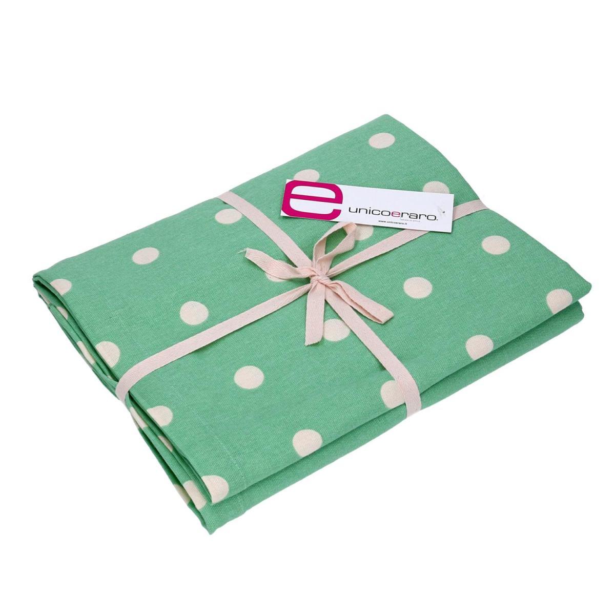 Tovaglia cm.140x240 Pop Pois Verde Acqua Rettangolare | Vacchetti