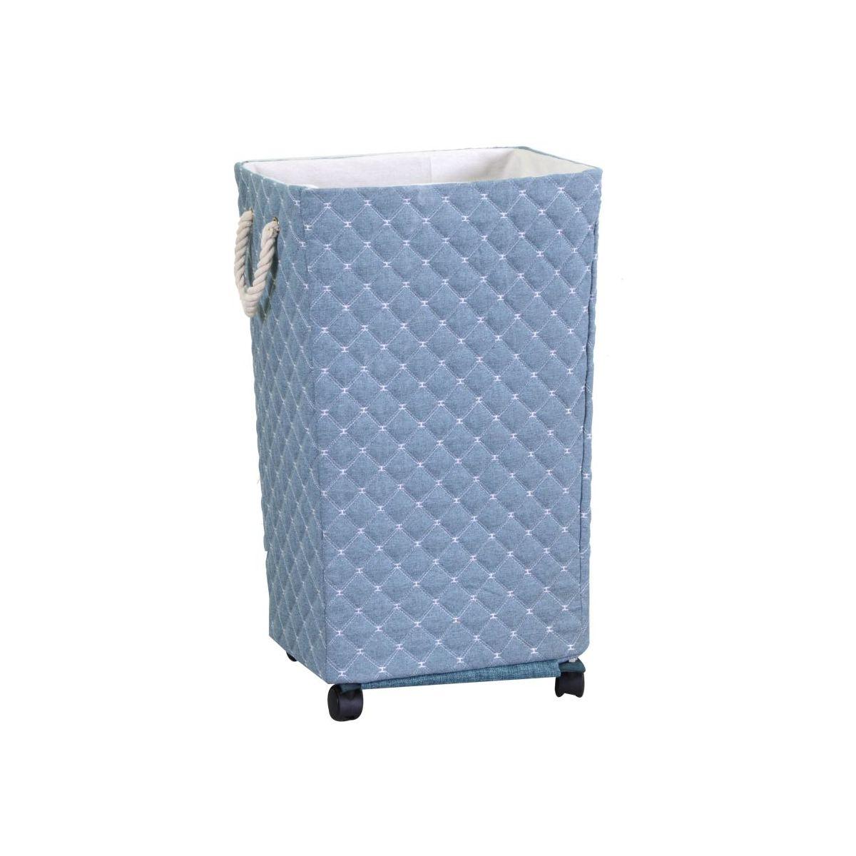 Cestone Azzurro Rettangolare con Rotelle cm.40x30h70 | Vacchetti