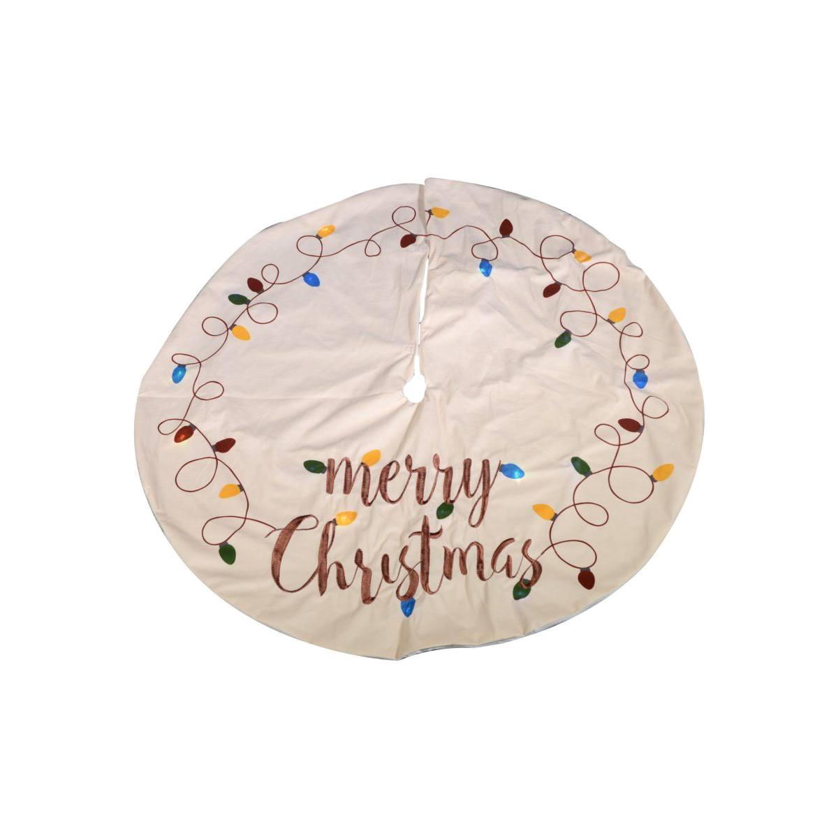 Copri Base Albero di Natale Beige con Luci cm.89 |Vacchetti