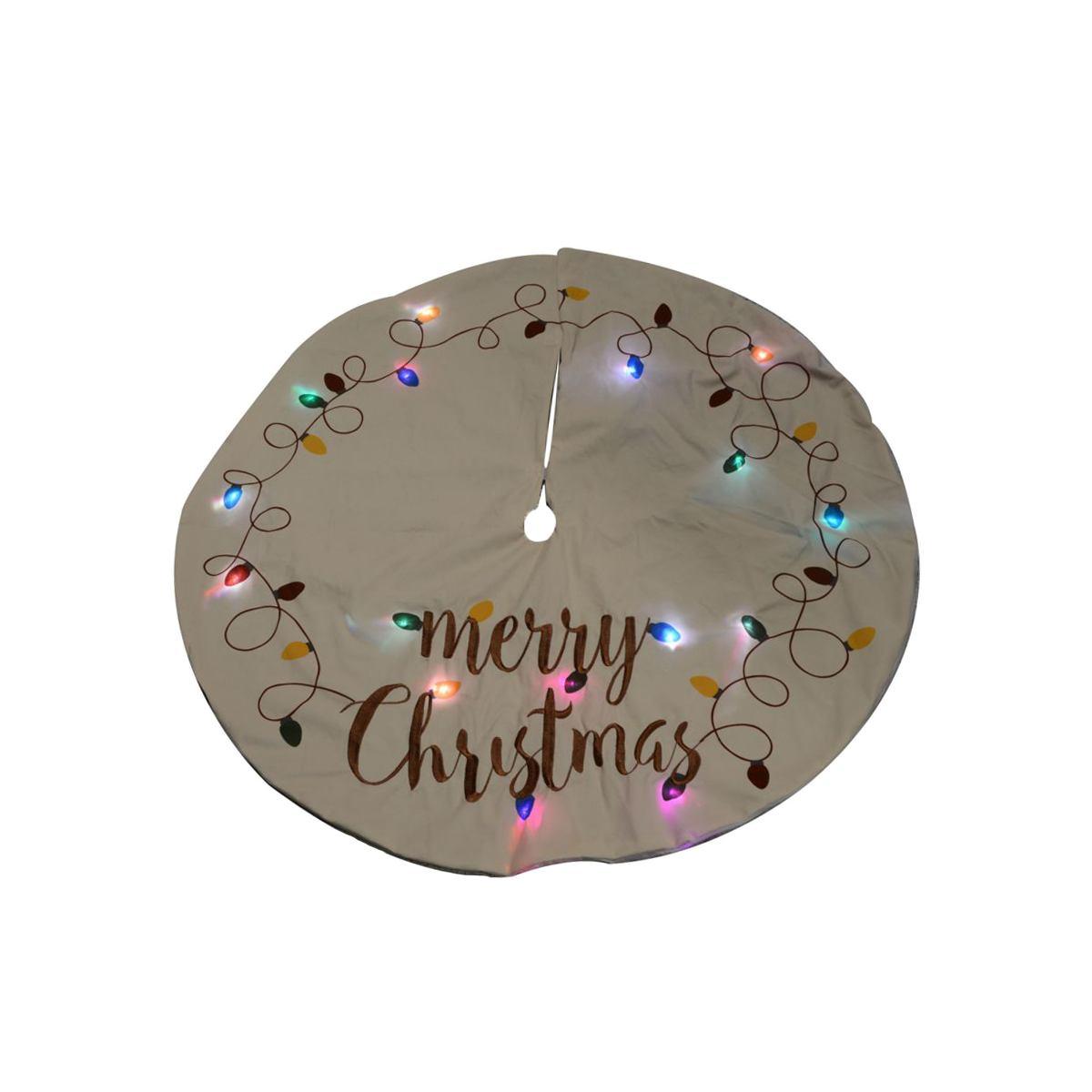 Copri Base Albero di Natale Beige con Luci cm.89 |Vacchetti