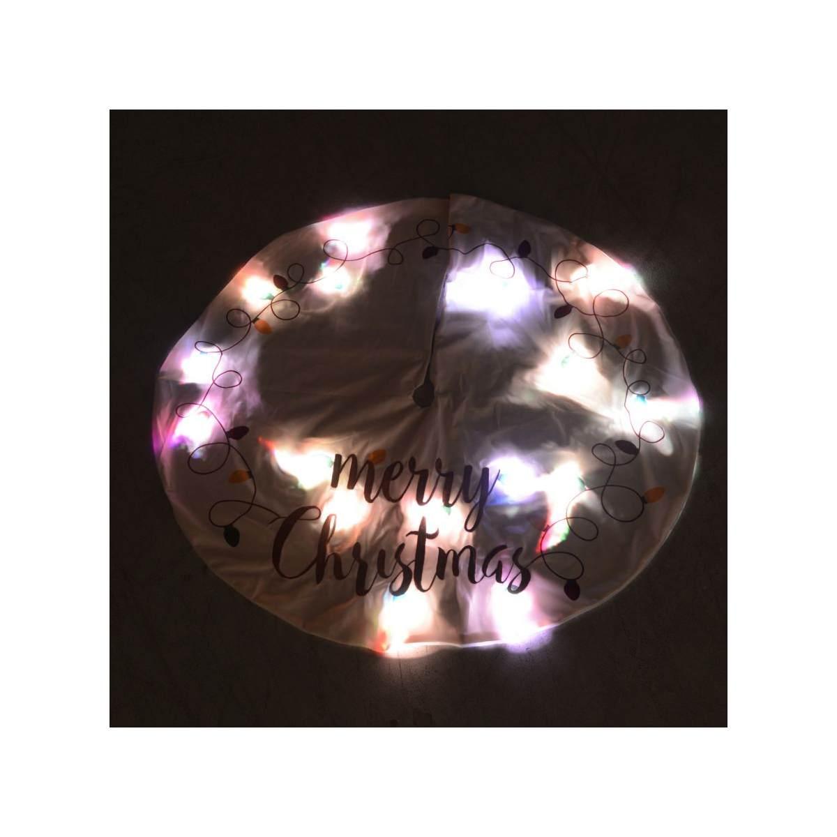 Copri Base Albero di Natale Beige con Luci cm.89 |Vacchetti