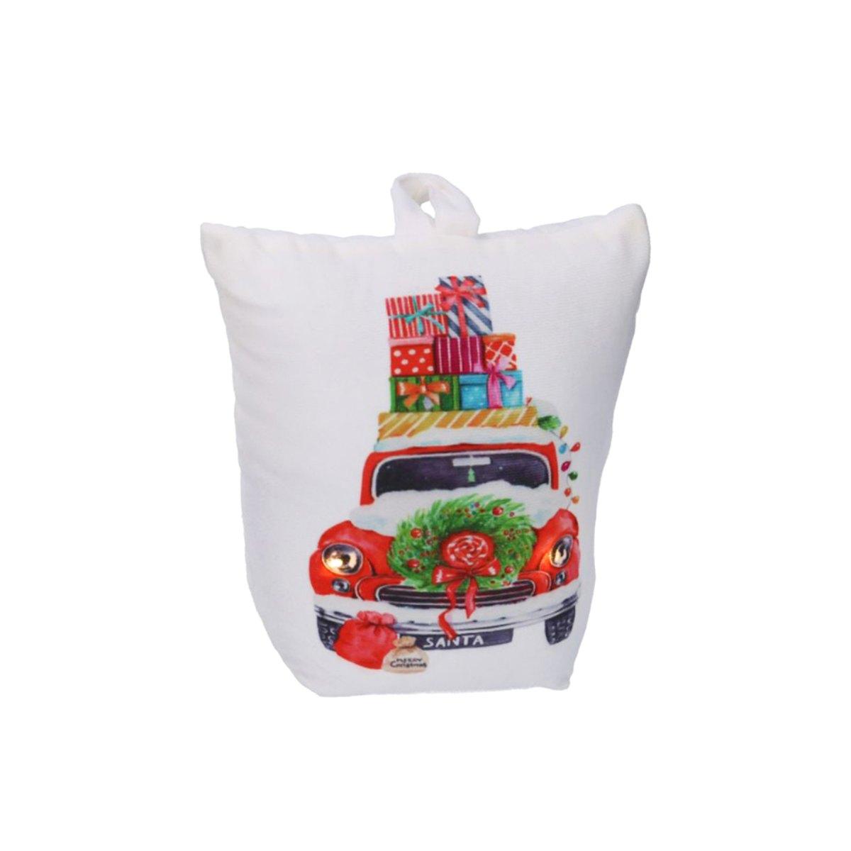 Fermaporta in Tessuto Natale con LED cm.18 |Vacchetti