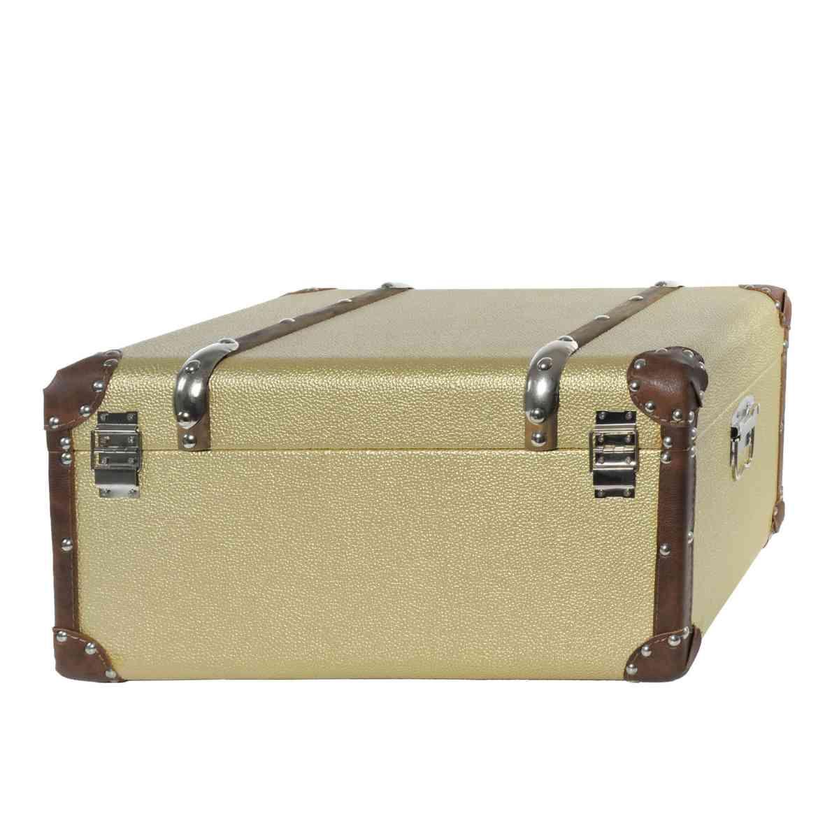 Baule Legno Ecopelle Oro cm.49x29xh24 | Vacchetti