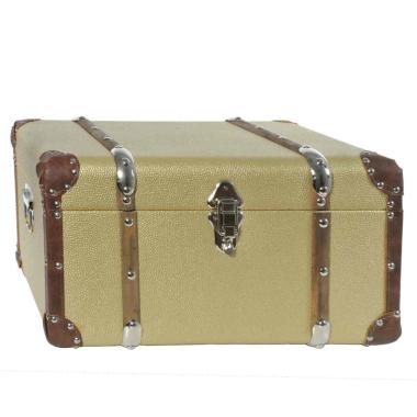 Baule Legno Ecopelle Oro cm.49x29xh24 | Vacchetti