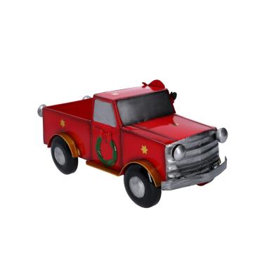 Furgoncino Metallo Rosso Porta Vaso cm.31x13xh11 |Vacchetti