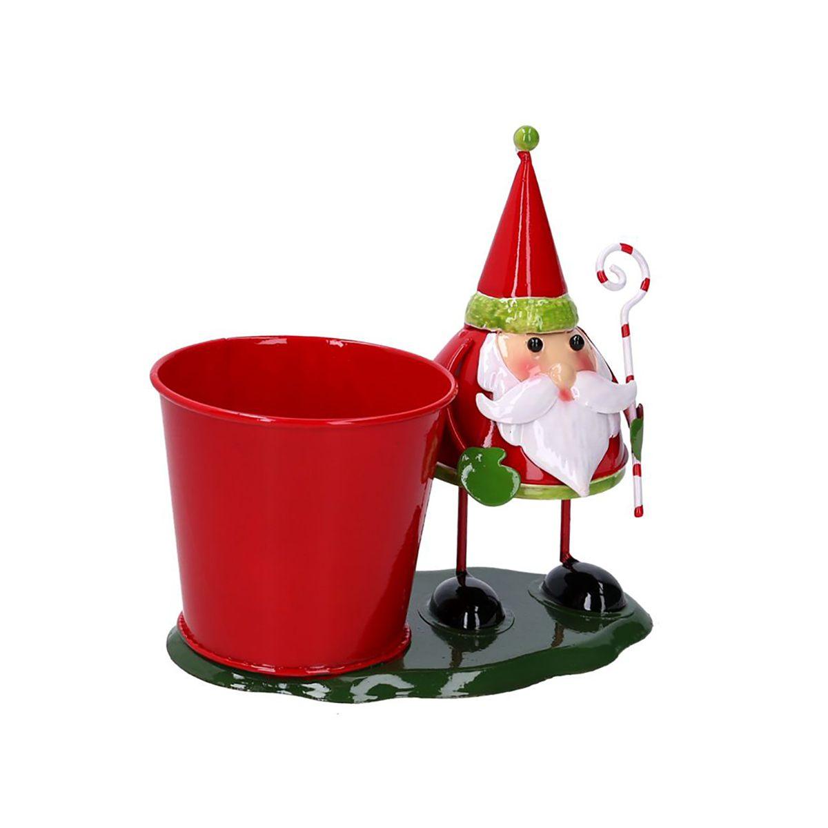 Portavaso Metallo Rosso con Babbo con Molla cm.19 |Vacchetti