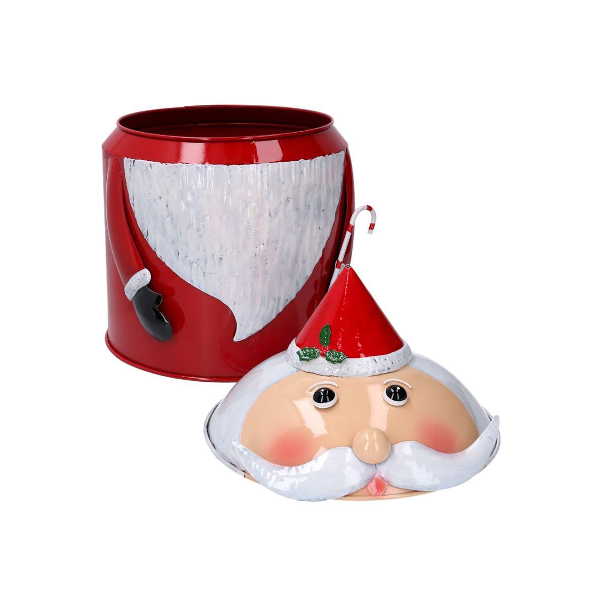 Scatola Natale Metallo Tonda Babbo con Cop cm.43 |Vacchetti