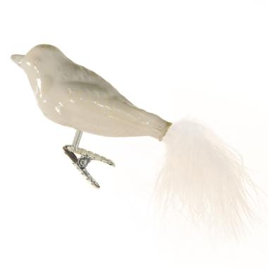 Pallina Natale Vetro Collezione cm.15 Uccello Bianco |Inge's Glass