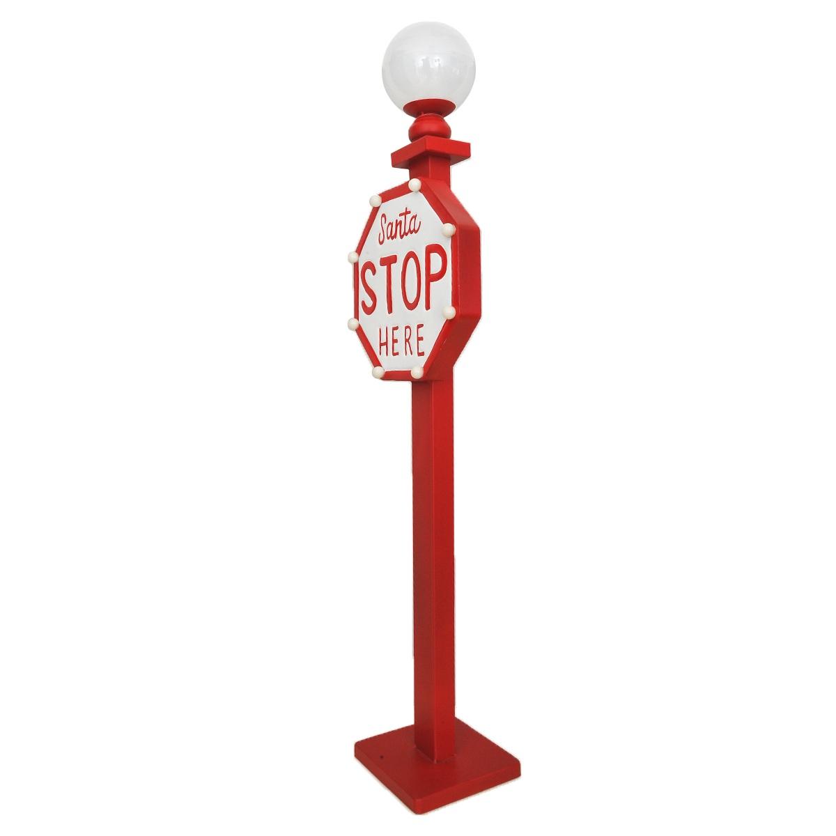 Lampione Metallo con Cartello Stop con LED cm.110 |Vacchetti