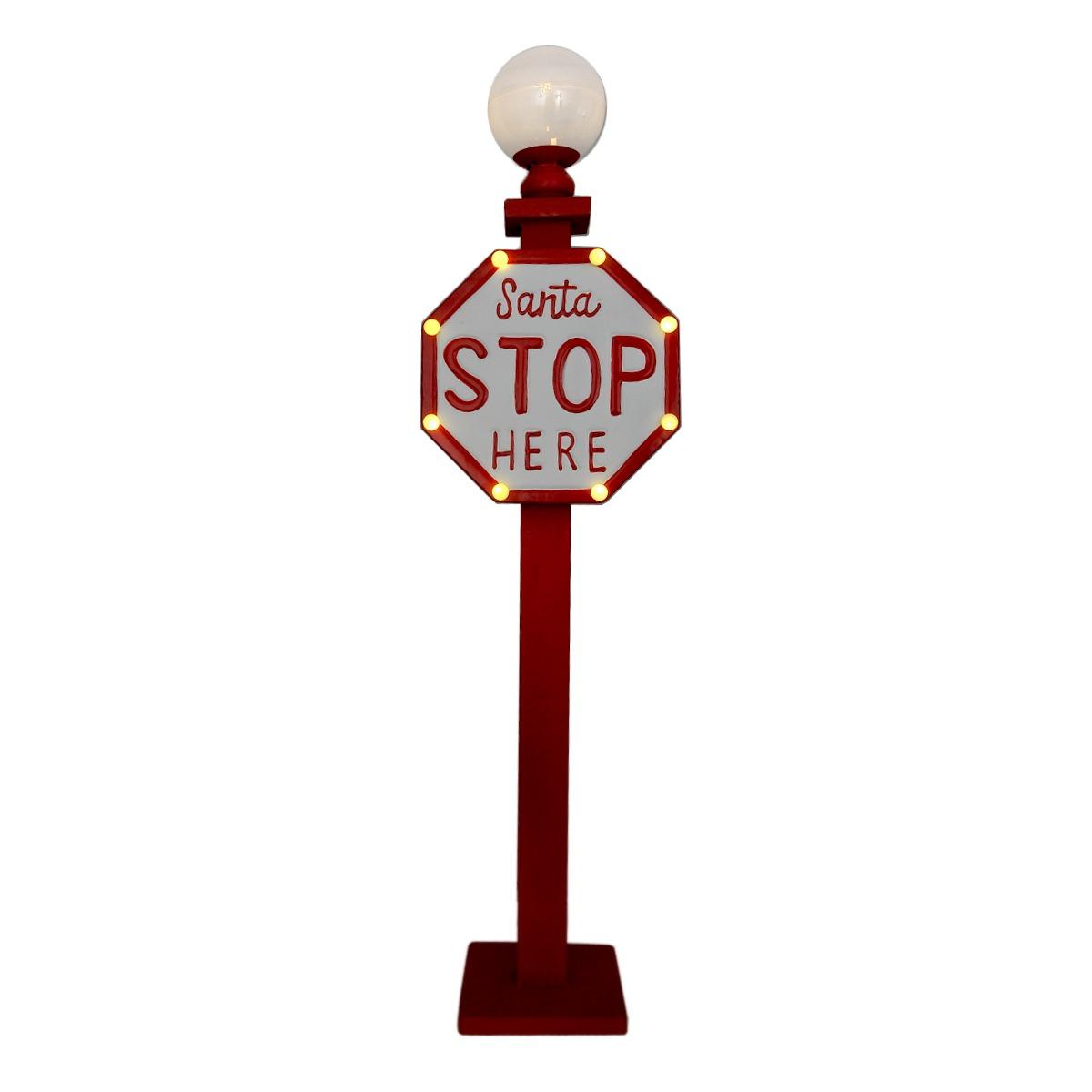 Lampione Metallo con Cartello Stop con LED cm.110 |Vacchetti