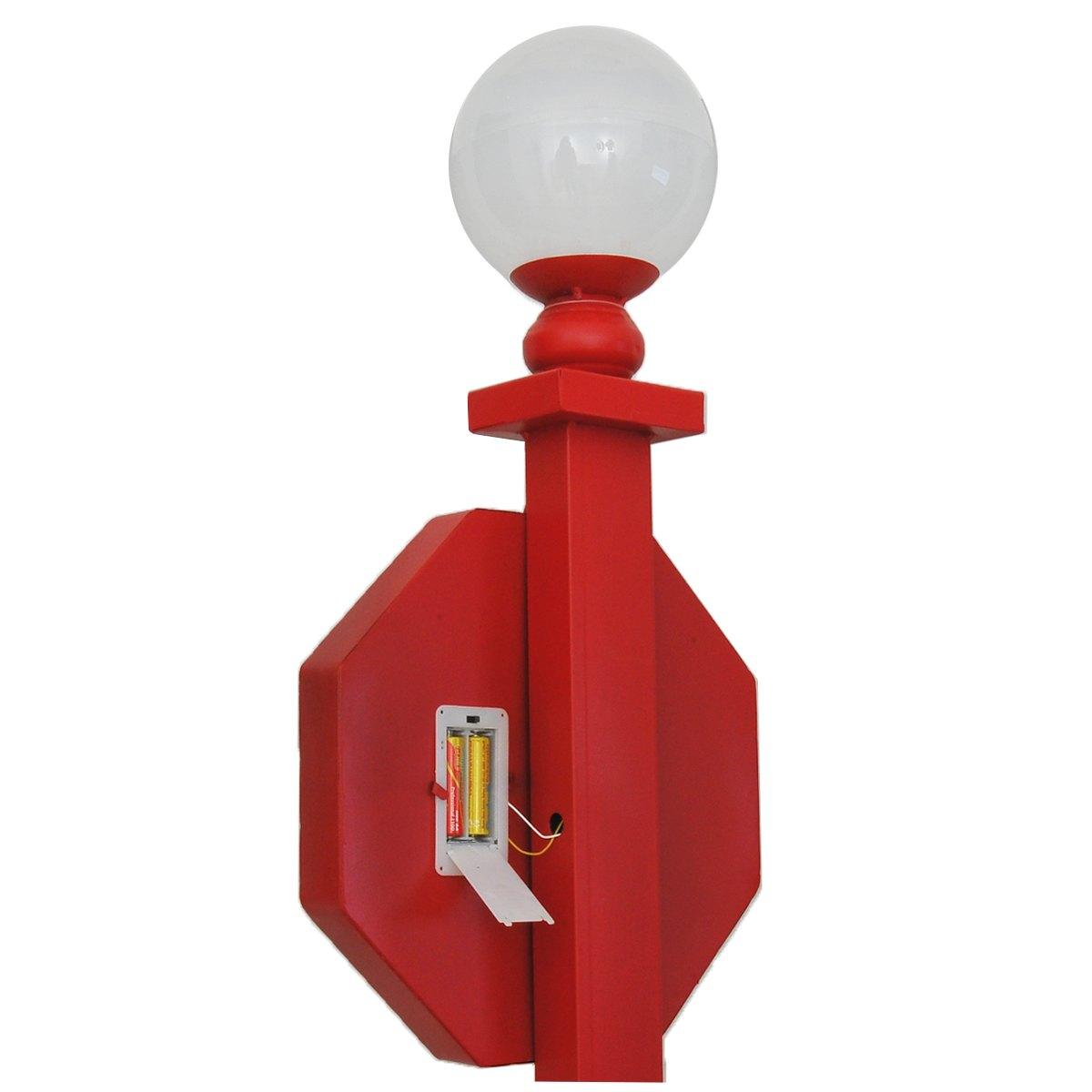 Lampione Metallo con Cartello Stop con LED cm.110 |Vacchetti