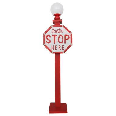 Lampione Metallo con Cartello Stop con LED cm.110 |Vacchetti