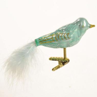 Pallina Natale Vetro Collezione cm.15 Uccello Azzurro |Inge's Glass