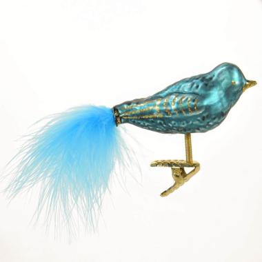 Pallina Natale Vetro Collezione cm.15 Uccello Blu |Inge's Glass