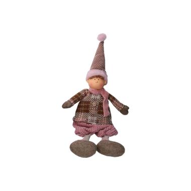 Pupazzo Bambino Seduto Tessuto Rosa cm.60