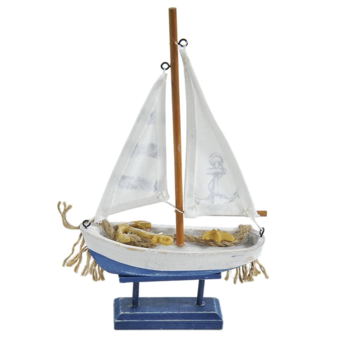 Decorazione Mare Barca Vela Legno cm.16x5xh26 | Vacchetti