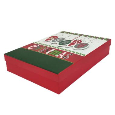 Scatola Natale Rettangolare cm.25x26xh7 |Vacchetti