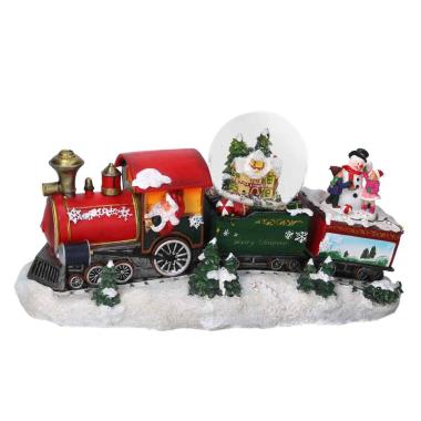 Gioco Trenino Natale con Sfera LED Musica a Batterie cm.34x12x16 |Vacchetti
