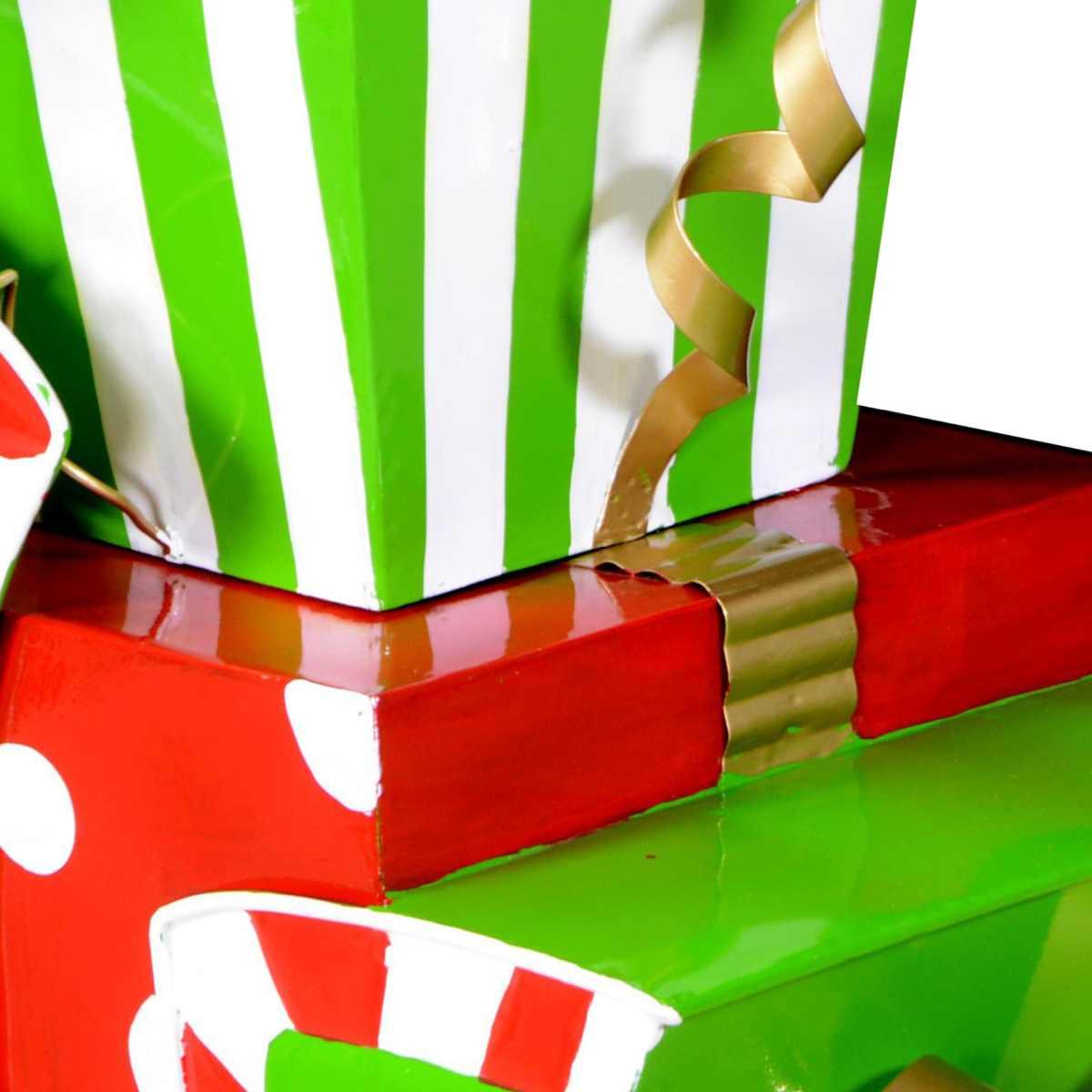 Slitta Metallo con Pacchetti Regalo e LED cm.115 |Vacchetti