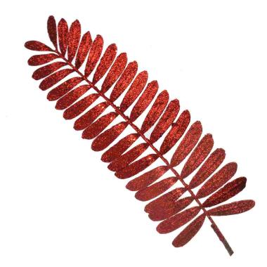 Fiore Ramo Foglie Rosse Glitter cm.113 |Vacchetti