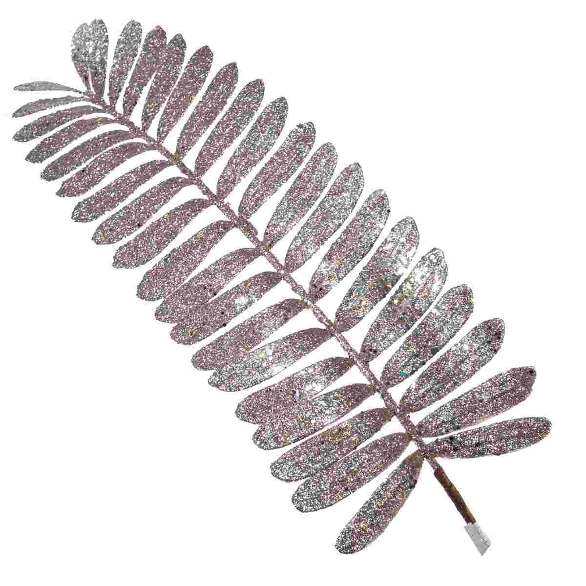 Fiore Ramo Foglie Rosa Glitter cm.113 |Vacchetti