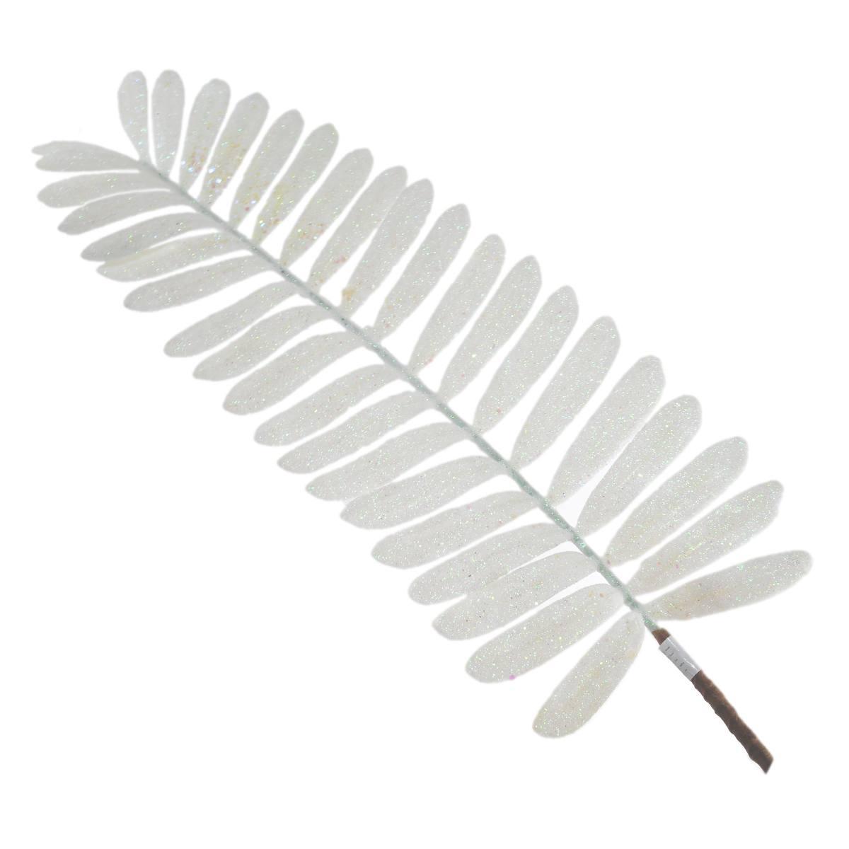 Fiore Ramo Foglie Bianco Glitter cm.113 |Vacchetti