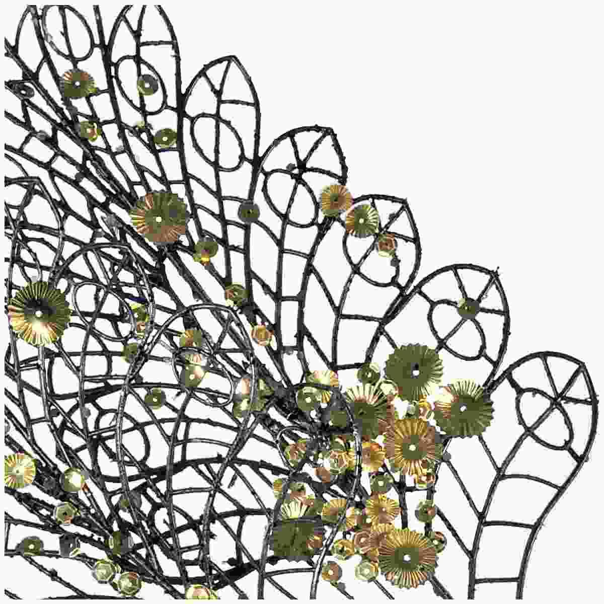 Fiore Ramo Nero con Paillettes Oro cm.78 |Vacchetti