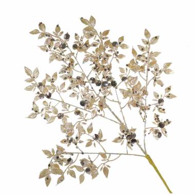 Fiore Natale Ramo Oro Champagne con Paillettes cm.78 |Vacchetti