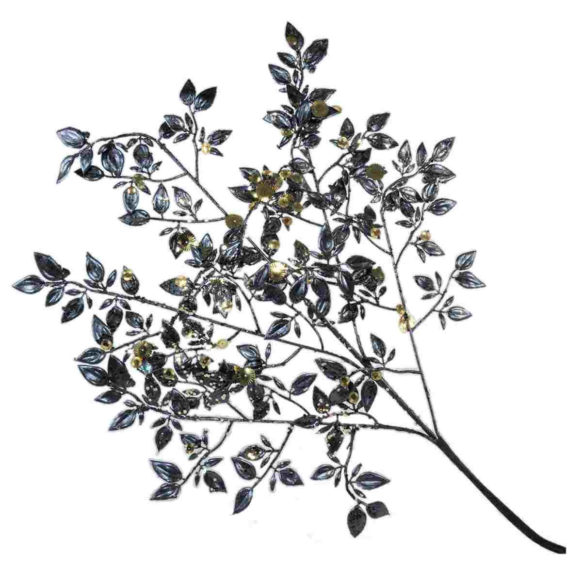 Fiore Ramo Nero con Paillettes Oro cm.78 |Vacchetti