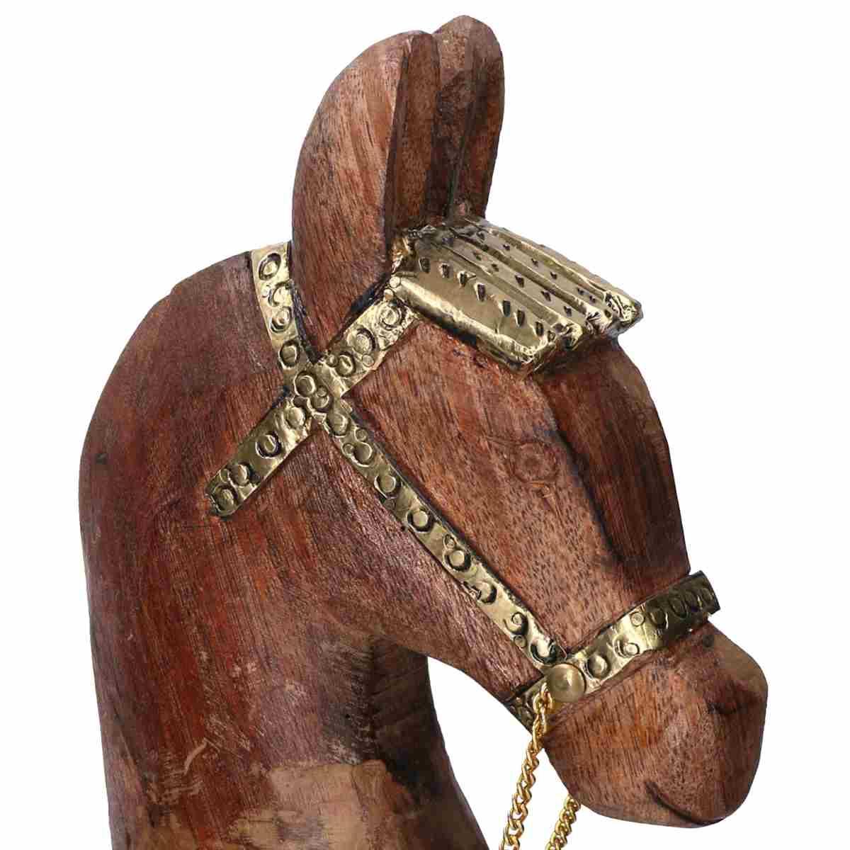 Cavallo a Dondolo Legno con Decori Metallo cm.56 |Vacchetti