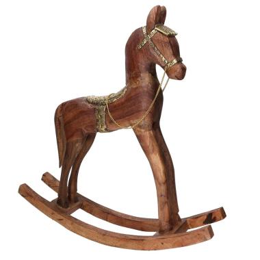 Cavallo a Dondolo Legno con Decori Metallo cm.56 |Vacchetti